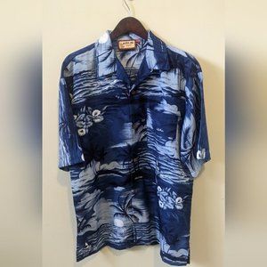 Hawaiian  Button Up Shirt Tropical Theme